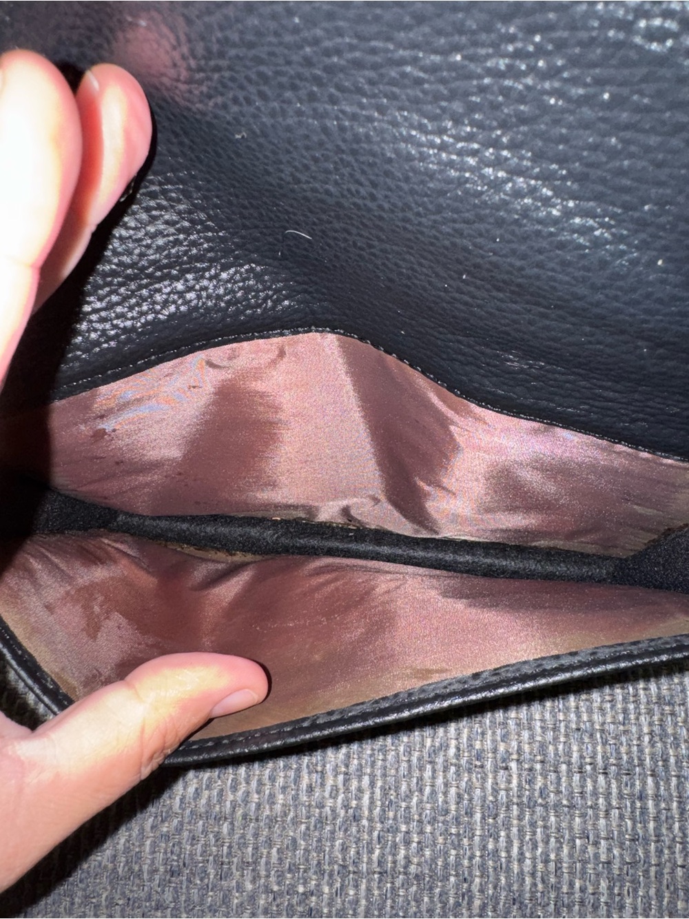 Vintage Dooney and Bourke Black Pebbled Leather Checkbook Wallet and Coin Clutch - Picture 7 of 8
